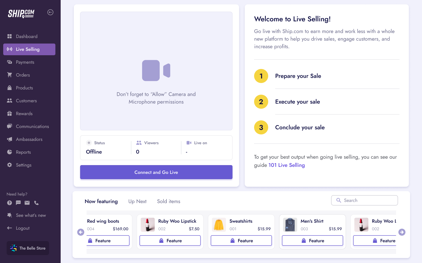 Ship.com live selling after redesign